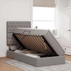 vidaXL Lit avec rangement et matelas Taupe 90 x 200 cm Polyester