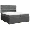 vidaXL Sommier &agrave; lattes de lit avec matelas Gris fonc&eacute; 200x200cm Tissu