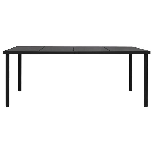 vidaXL Table de jardin 190x90x74 cm Noir Acier