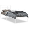 vidaXL Cadre de lit m&eacute;tal sans matelas avec t&ecirc;te de lit blanc 75x190cm