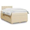vidaXL Sommier &agrave; lattes de lit avec matelas Cr&egrave;me 120x200 cm Tissu