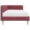 vidaXL Cadre de lit d'angle avec matelas Bordeaux 90 x 190 cm tissu
