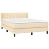 vidaXL Sommier &agrave; lattes de lit avec matelas Cr&egrave;me 140x200 cm Tissu