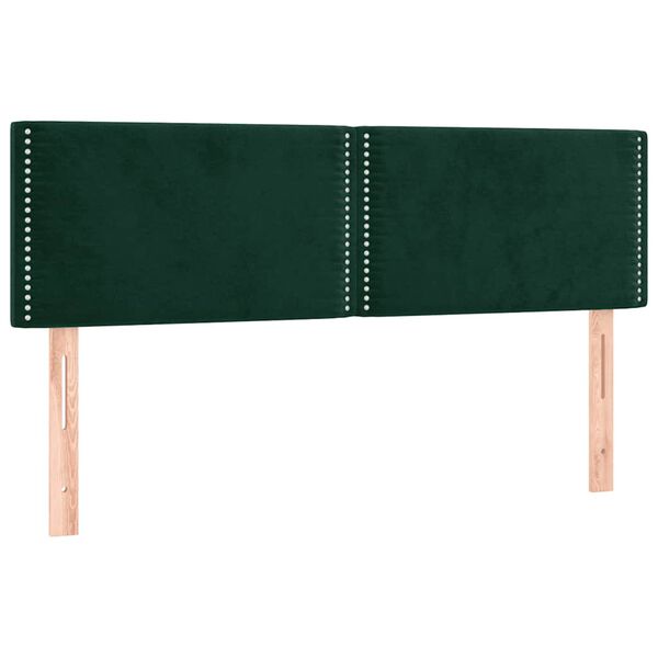 vidaXL T&ecirc;tes de lit 2 pcs Vert fonc&eacute; 72x5x78/88 cm Velours