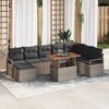 vidaXL Ensemble de canap&eacute; de jardin 9 pcs Gris Poly rotin
