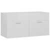 vidaXL Ensemble de meubles de salle de bain Blanc brillant Agglom&eacute;r&eacute;