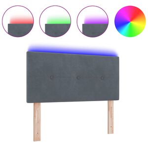 vidaXL T&ecirc;te de lit LED avec des lumi&egrave;res &agrave; LED Gris 80 cm Polyester