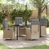 vidaXL Ensemble de salle &agrave; manger pour jardin 5 pcs Beige polyrotin