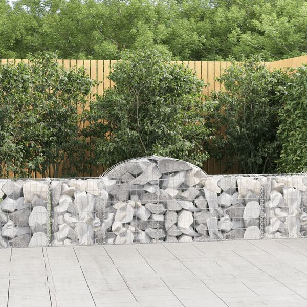 vidaXL Paniers &agrave; gabions arqu&eacute;s 15 pcs 200x30x60/80 cm Fer galvanis&eacute;