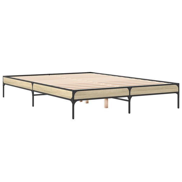 vidaXL Cadre de lit sans matelas ch&ecirc;ne sonoma 140x200 cm