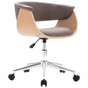 vidaXL Chaise pivotante &agrave; manger Taupe Bois courb&eacute; et tissu