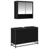 vidaXL Ensemble de mobilier de salle de bain 2 pc Ch&ecirc;ne noir