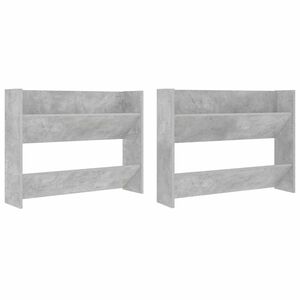 vidaXL Armoires &agrave; chaussures murales 2 pcs Gris b&eacute;ton 80x18x60 cm