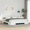 vidaXL Cadre de lit sur&eacute;lev&eacute; Blanc 200 x 200 cm Bois massif en pin