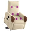 vidaXL Fauteuil inclinable de massage &eacute;lectrique Cr&egrave;me Tissu