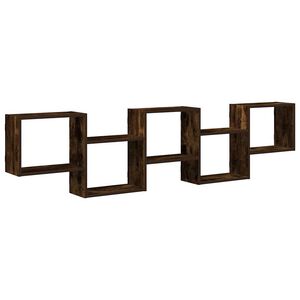 vidaXL &Eacute;tag&egrave;re cube murale 5 compartiments ch&ecirc;ne fum&eacute; bois ing&eacute;nierie