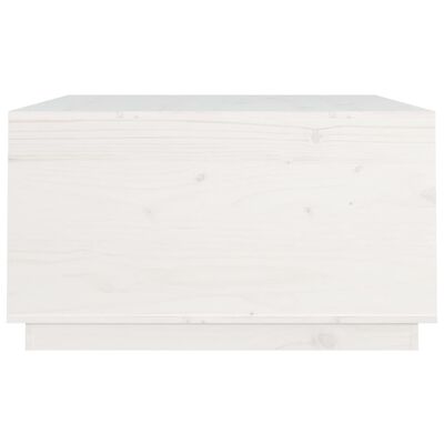 vidaXL Table basse Blanc 80x80x45 cm Bois massif de pin