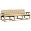 vidaXL Ensemble de canap&eacute;s d'ext&eacute;rieur 3 pcs Blanc et Beige