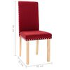vidaXL Chaises &agrave; manger lot de 6 rouge bordeaux tissu