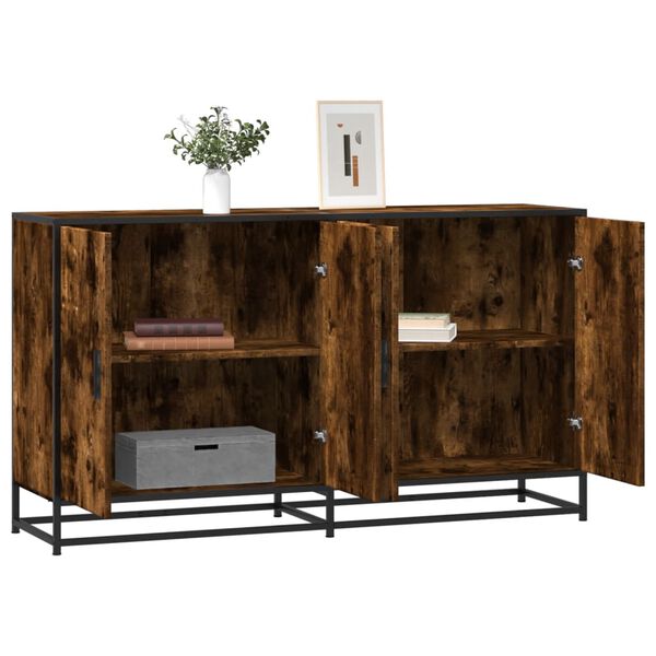 vidaXL Buffet ch&ecirc;ne fum&eacute; 134x35x76 cm bois d'ing&eacute;nierie