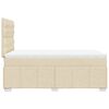 vidaXL Sommier &agrave; lattes de lit avec matelas Cr&egrave;me 120x200 cm Tissu
