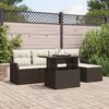 vidaXL Ensemble de si&egrave;ges d'ext&eacute;rieur 6 pcs Marron Poly rotin