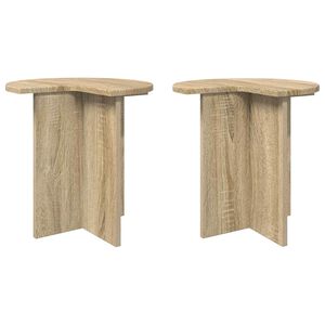 vidaXL Table d'appoint avec stockage 2 pcs Ch&ecirc;ne Sonoma &Oslash; 39 x 38 cm