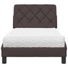vidaXL Lit avec matelas marron fonc&eacute; 90x200 cm tissu