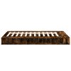 vidaXL Cadre de lit sans matelas ch&ecirc;ne fum&eacute; 135x190 cm