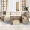 vidaXL Ensemble de canap&eacute; de jardin 7 pcs Beige et cr&egrave;me Polyrotin