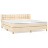 vidaXL Sommier &agrave; lattes de lit avec matelas Cr&egrave;me 160x200 cm Tissu