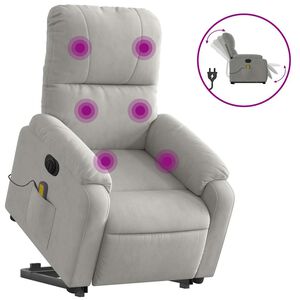vidaXL Fauteuil inclinable de massage &eacute;lectrique gris clair