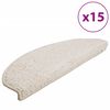 vidaXL Tapis d'escalier 15 pi&egrave;ces 65 x 21 x 4 cm Blanc Demi-rond Grand