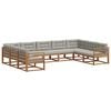 vidaXL Ensemble de canap&eacute;s d'ext&eacute;rieur 9 pc Gris Naturel et Clair