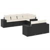 vidaXL Salon de jardin 7 pcs avec coussins noir r&eacute;sine tress&eacute;e