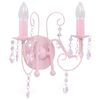 vidaXL Applique murale &agrave; perles Rose 2 ampoules E14