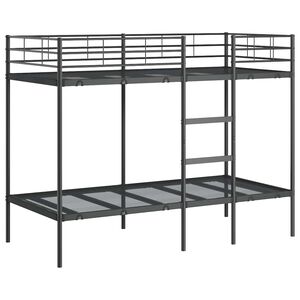 VidaXL Lit superpos&eacute; sans matelas noir 90x200 cm acier