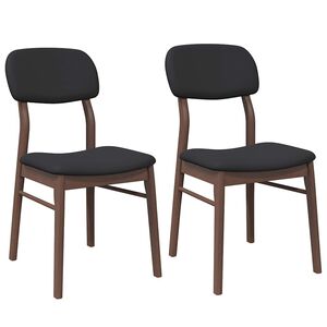 vidaXL Chaises &agrave; manger coussins 2 pcs marron bois massif caoutchouc