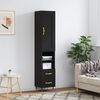 vidaXL Buffet haut Noir 34,5x34x180 cm Bois d'ing&eacute;nierie