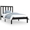 vidaXL Cadre de lit sans matelas noir bois de pin massif 90x190 cm