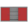 vidaXL Armoire &agrave; outils avec &eacute;tag&egrave;re Rouge et Gris 50 x 20 x 55 cm