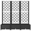 vidaXL Jardinière avec treillis Noir 120 x 40 x 121,5 cm PP