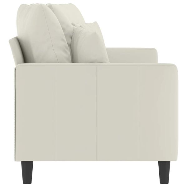 vidaXL Canap&eacute; &agrave; 2 places Cr&egrave;me 140 cm Velours