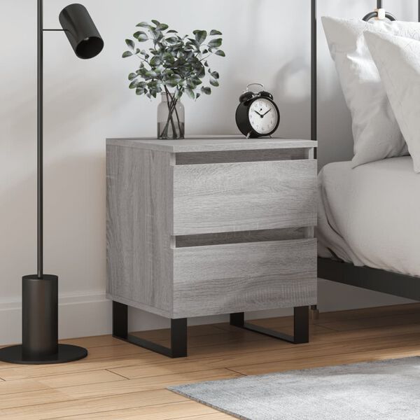 vidaXL Table de chevet sonoma gris 40x35x50 cm bois d&rsquo;ing&eacute;nierie