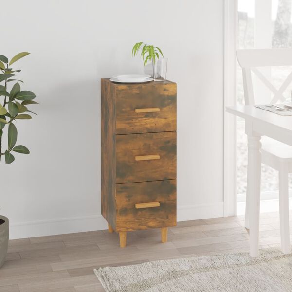 vidaXL Buffet Ch&ecirc;ne fum&eacute; 34,5x34x90 cm Bois d'ing&eacute;nierie