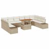 vidaXL Ensemble de canap&eacute; de jardin 11 pcs Beige Poly rotin