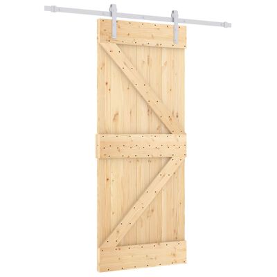 vidaXL Porte coulissante et kit de quincaillerie 80x210 cm pin massif