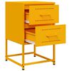 vidaXL Tables de chevet 2 pcs jaune moutarde 36x39x60,5 cm acier