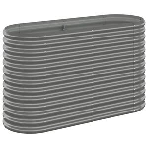 vidaXL Lit sur&eacute;lev&eacute; de jardin Acier galvanis&eacute; 114x40x68 cm gris
