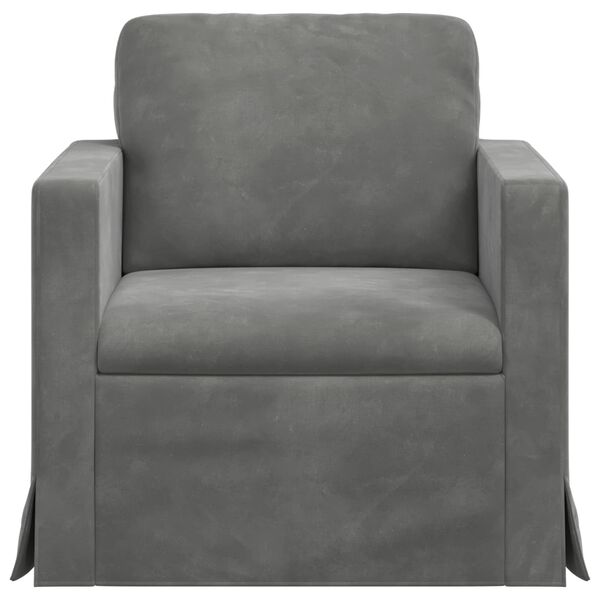 vidaXL Canap&eacute; Gris fonc&eacute; 78 x 78 x 80 cm Velours